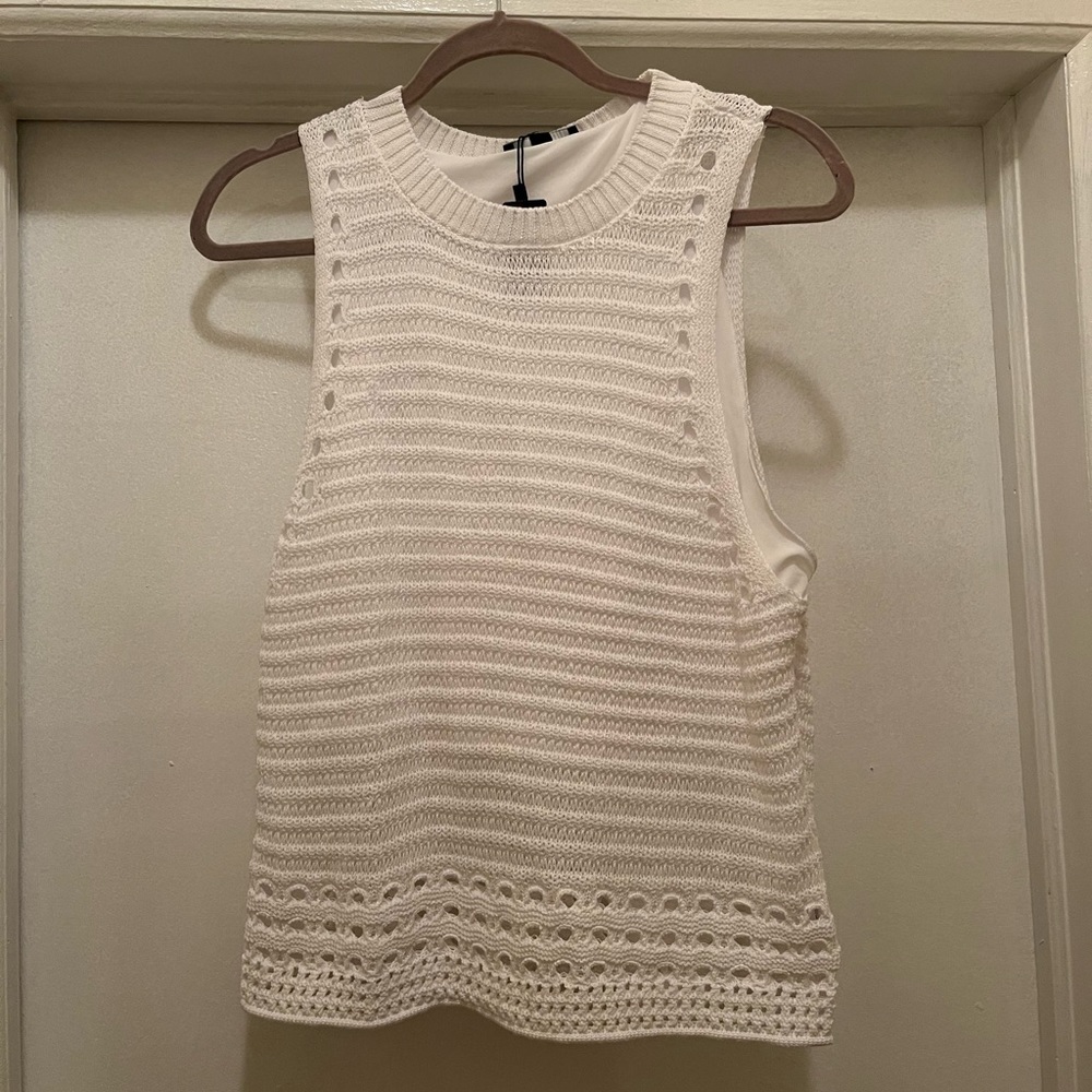 Express white knit tank top